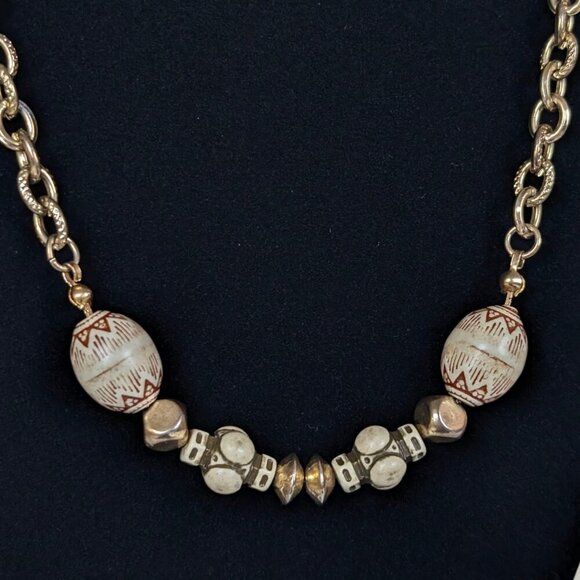 (2/$20) Dyed Bone Beaded Chain Necklace - Picture 3 of 5